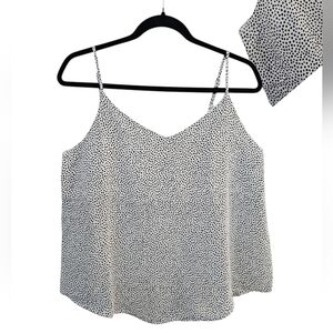 Anthropologie Black and White SPOT PRINT Silk Cami Tank